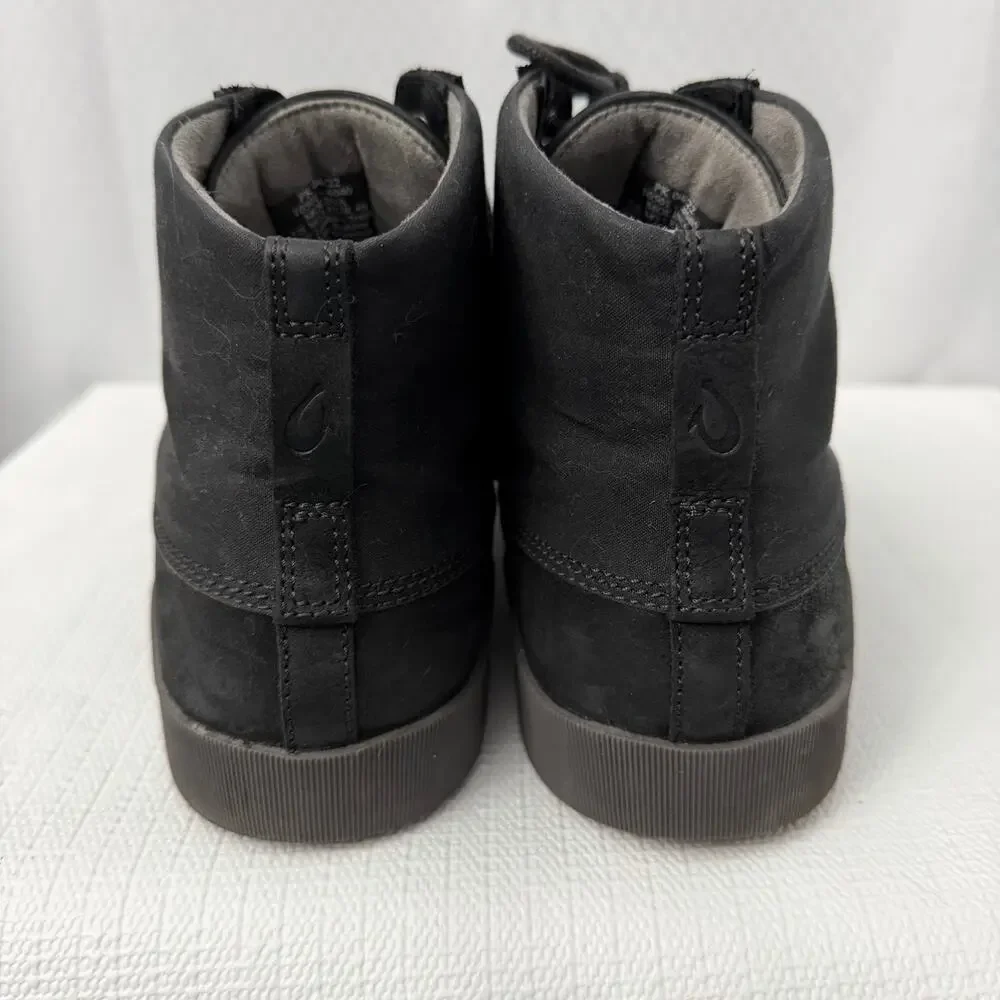 OluKai Molina Boots Men's 13 M Black Leather Ankle Chukka Lace Up